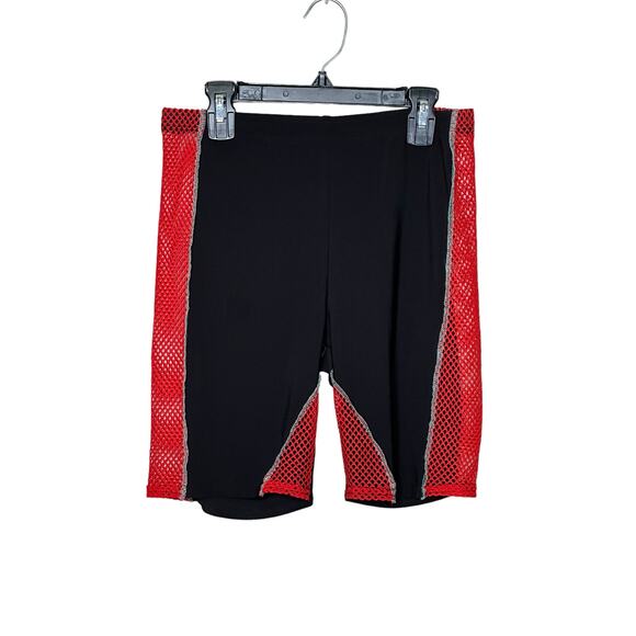 Fashion Nova black red mesh detail pull on shorts size M - Picture 7 of 7